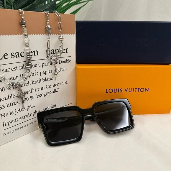 Louis Vuitton Black and Gold Sunglasses